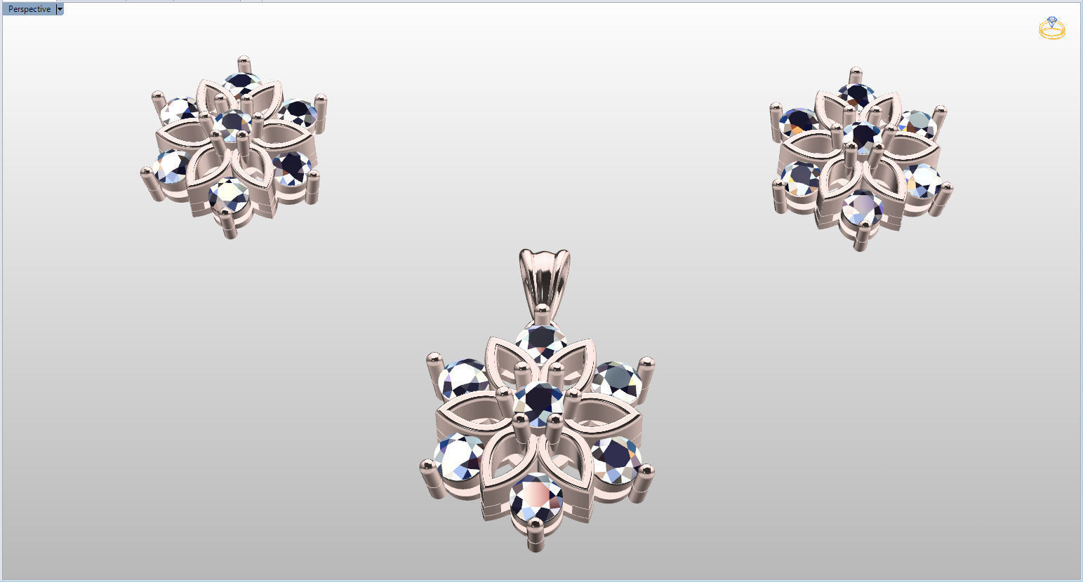 Snowflake Pendant and Earings 3D print model_80