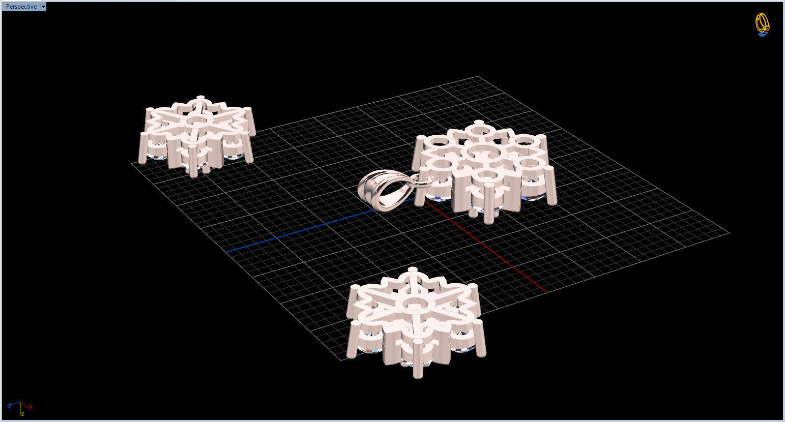 Snowflake Pendant and Earings 3D print model_79