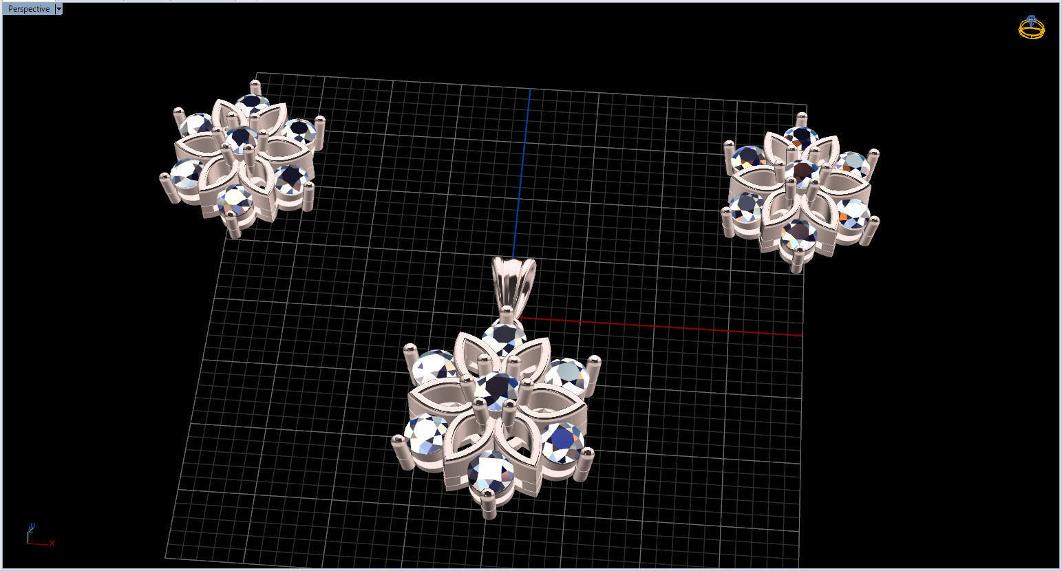 Snowflake Pendant and Earings 3D print model_55