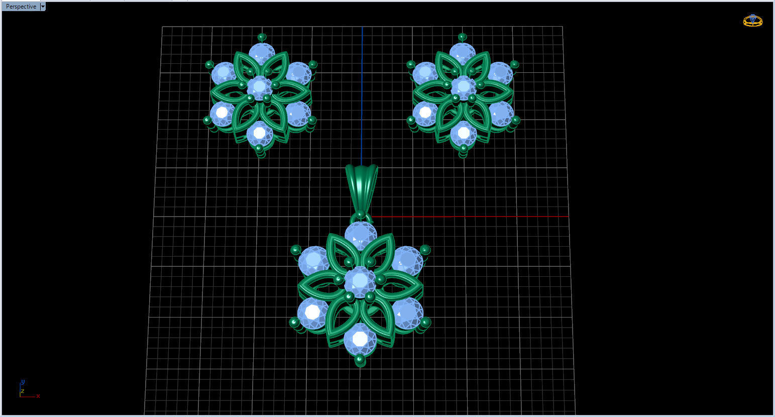 Snowflake Pendant and Earings 3D print model_10