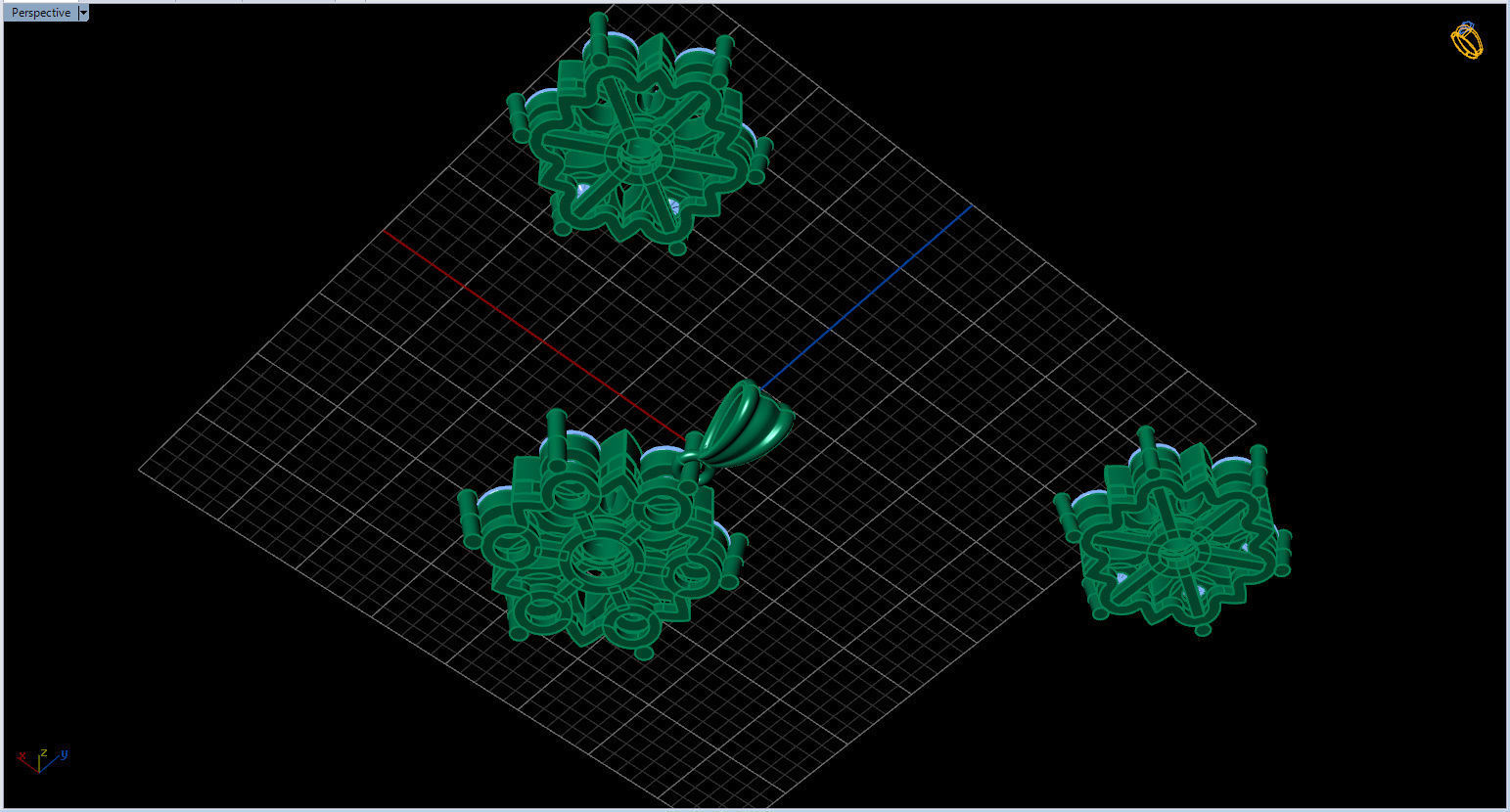 Snowflake Pendant and Earings 3D print model_25