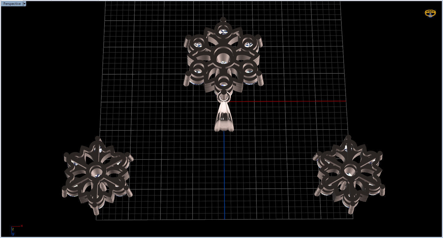 Snowflake Pendant and Earings 3D print model_77