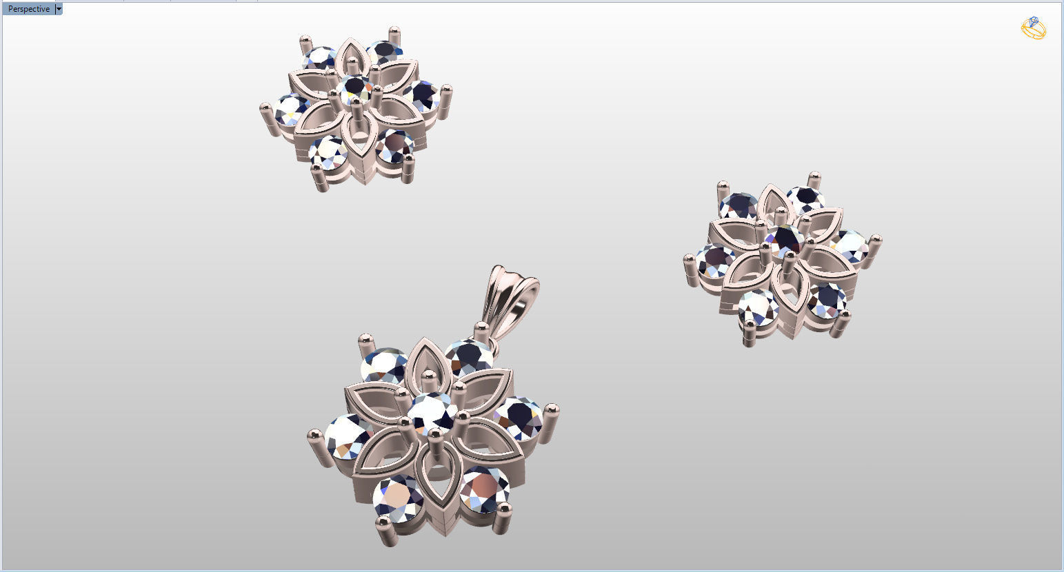 Snowflake Pendant and Earings 3D print model_115