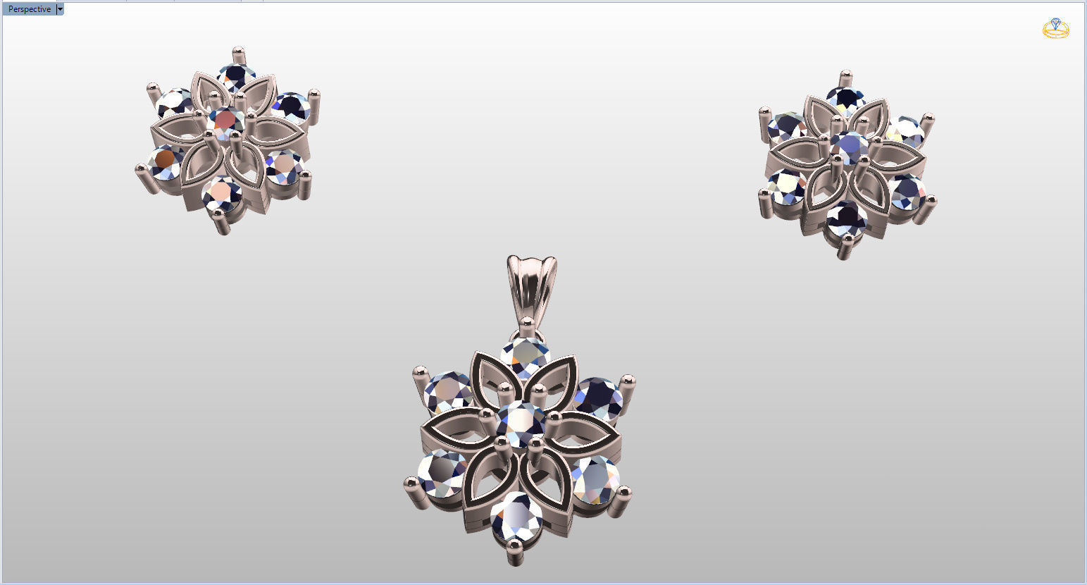 Snowflake Pendant and Earings 3D print model_116