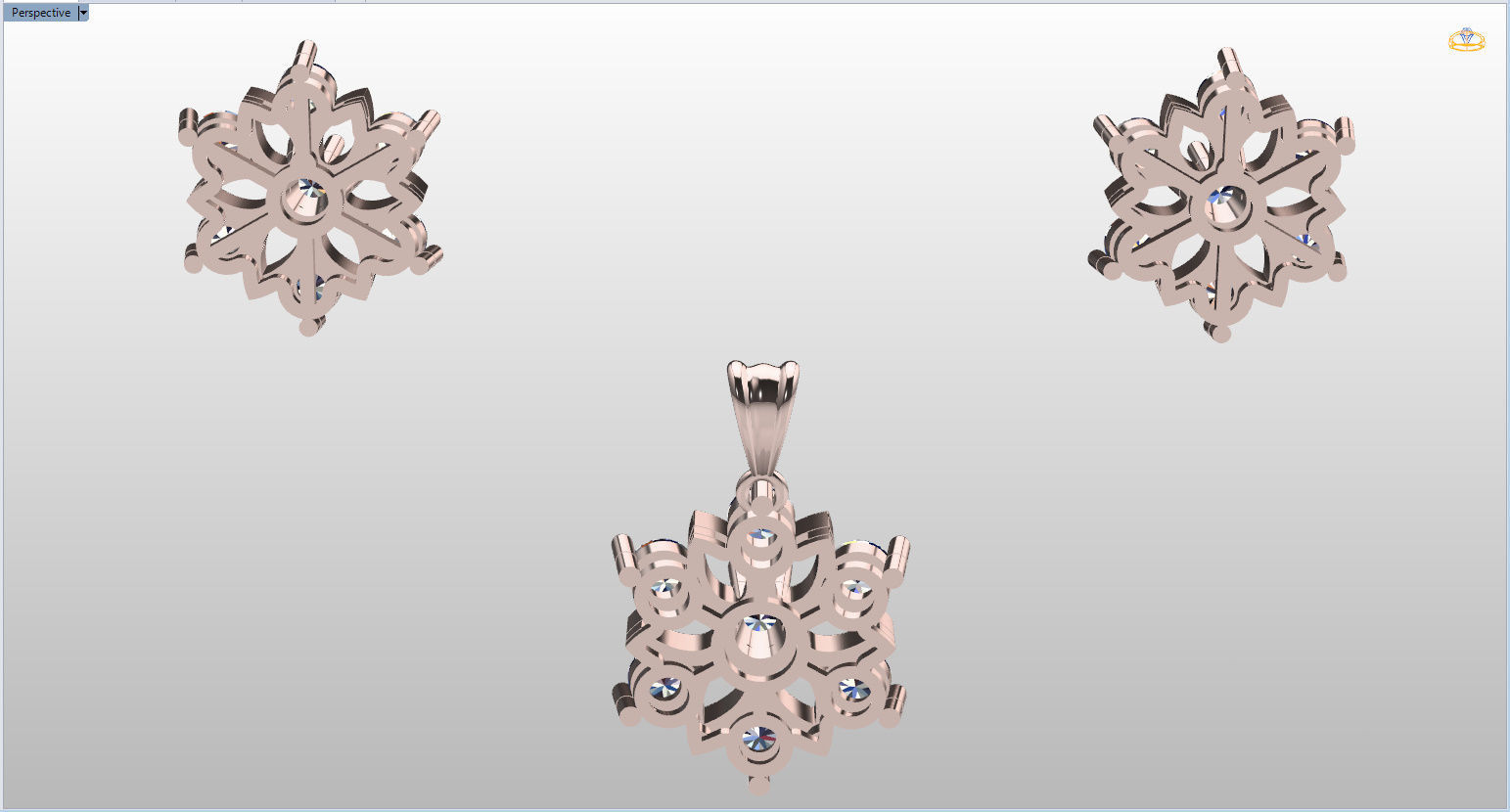 Snowflake Pendant and Earings 3D print model_113