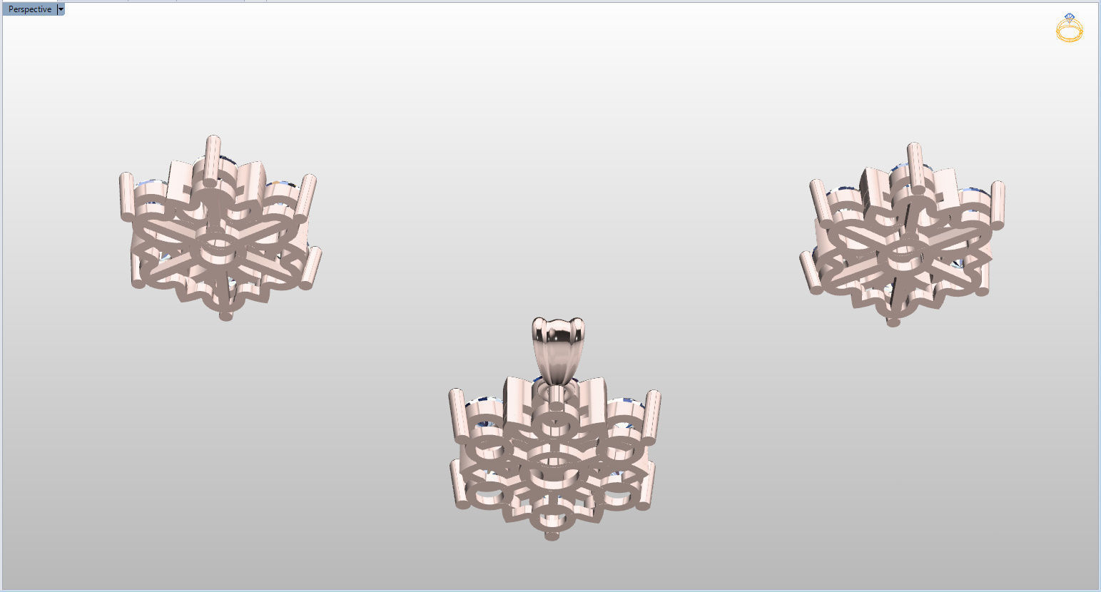 Snowflake Pendant and Earings 3D print model_81