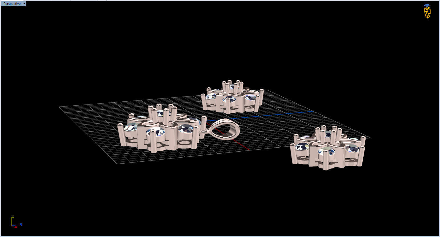 Snowflake Pendant and Earings 3D print model_61