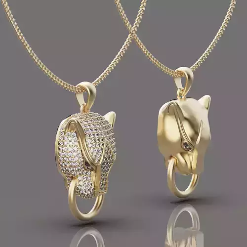 Leopard pendant silver gold printable jewelry 3D model