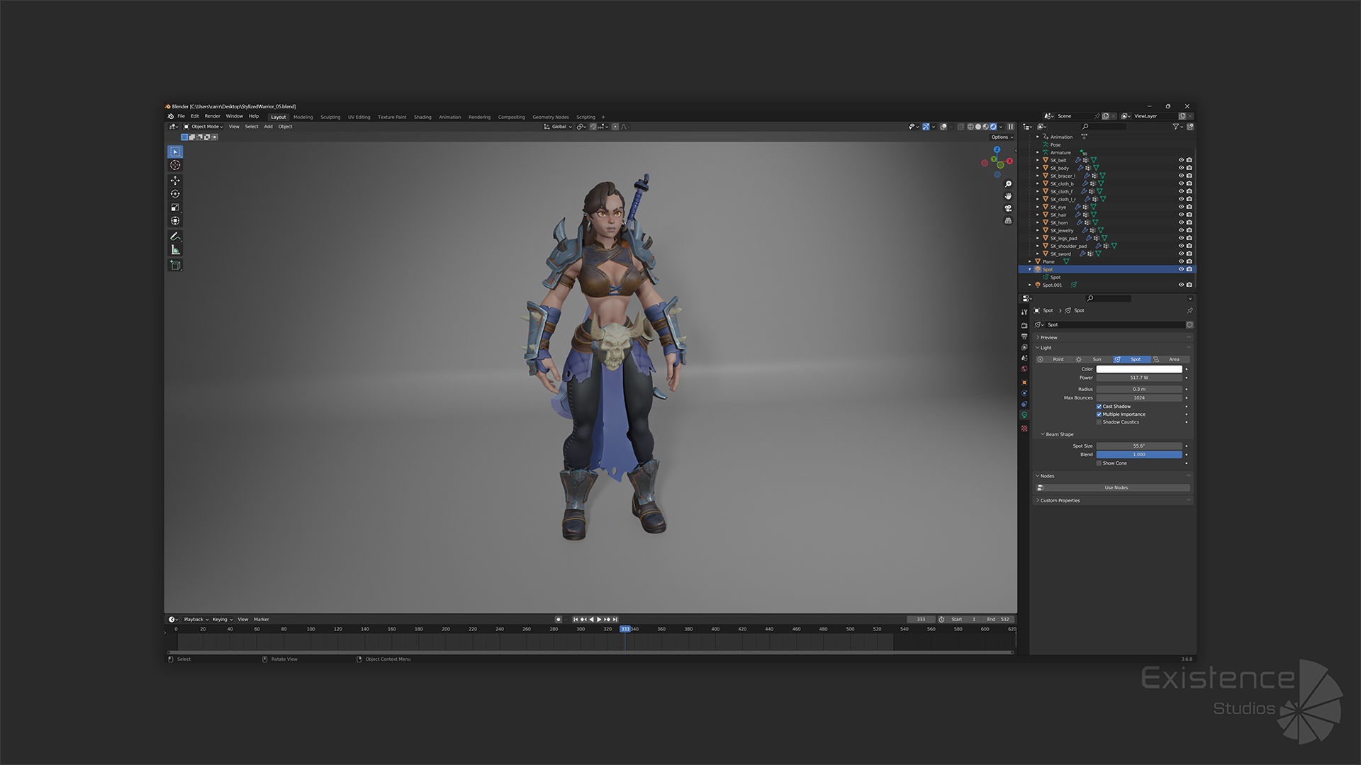 Stylized Warrior Pack 1 - Hero Fantasy Characters Medieval - 46 Low-poly 3D model_16