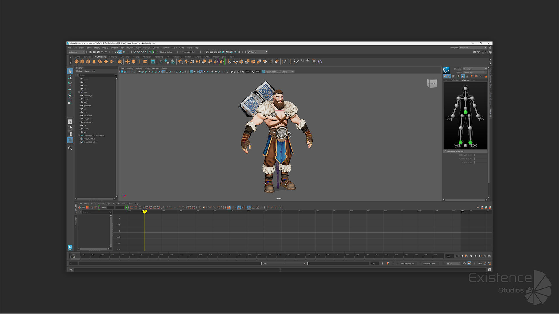 Stylized Warrior Pack 1 - Hero Fantasy Characters Medieval - 46 Low-poly 3D model_19