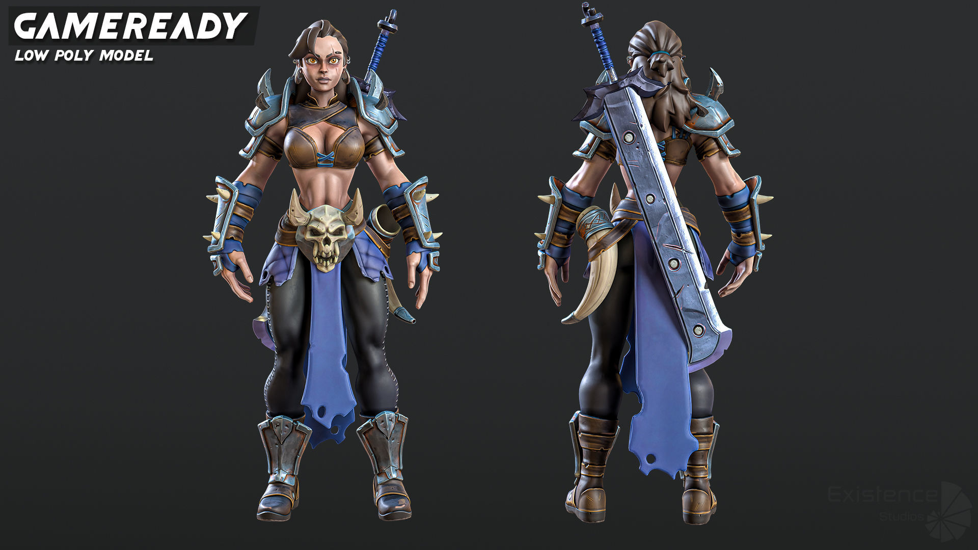 Stylized Warrior Pack 1 - Hero Fantasy Characters Medieval - 46 Low-poly 3D model_4