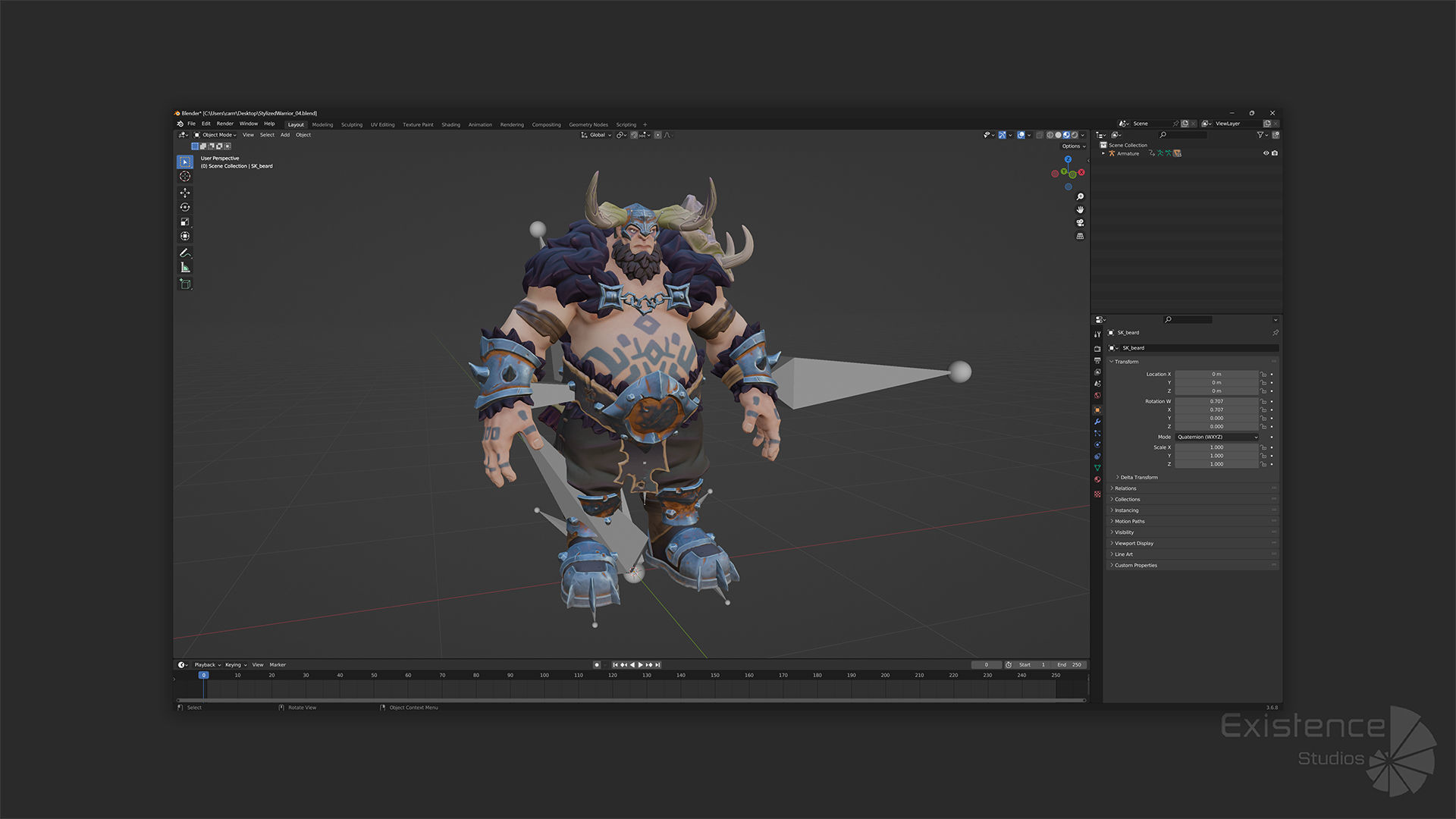 Stylized Warrior Pack 1 - Hero Fantasy Characters Medieval - 46 Low-poly 3D model_12