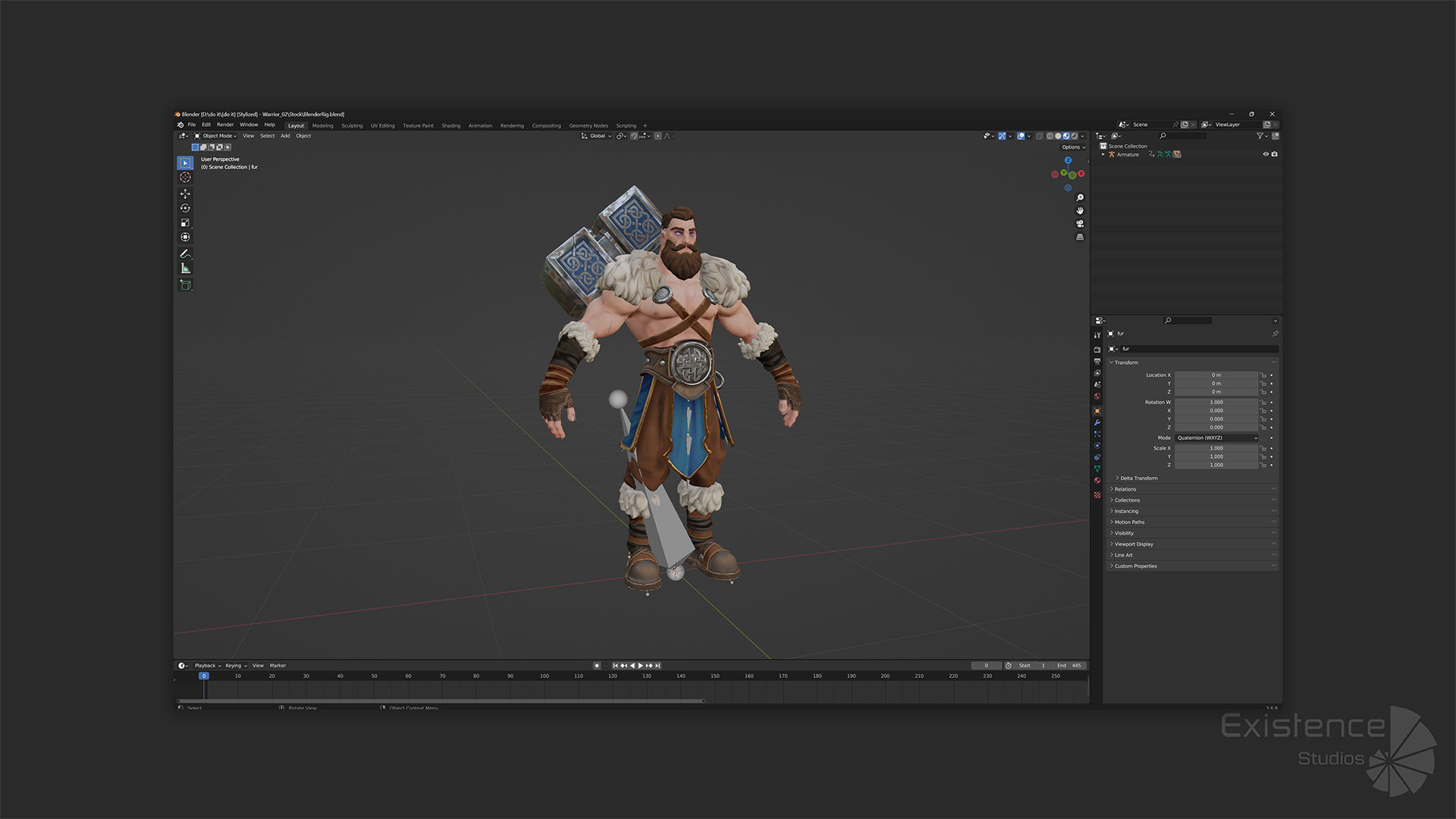Stylized Warrior Pack 1 - Hero Fantasy Characters Medieval - 46 Low-poly 3D model_20