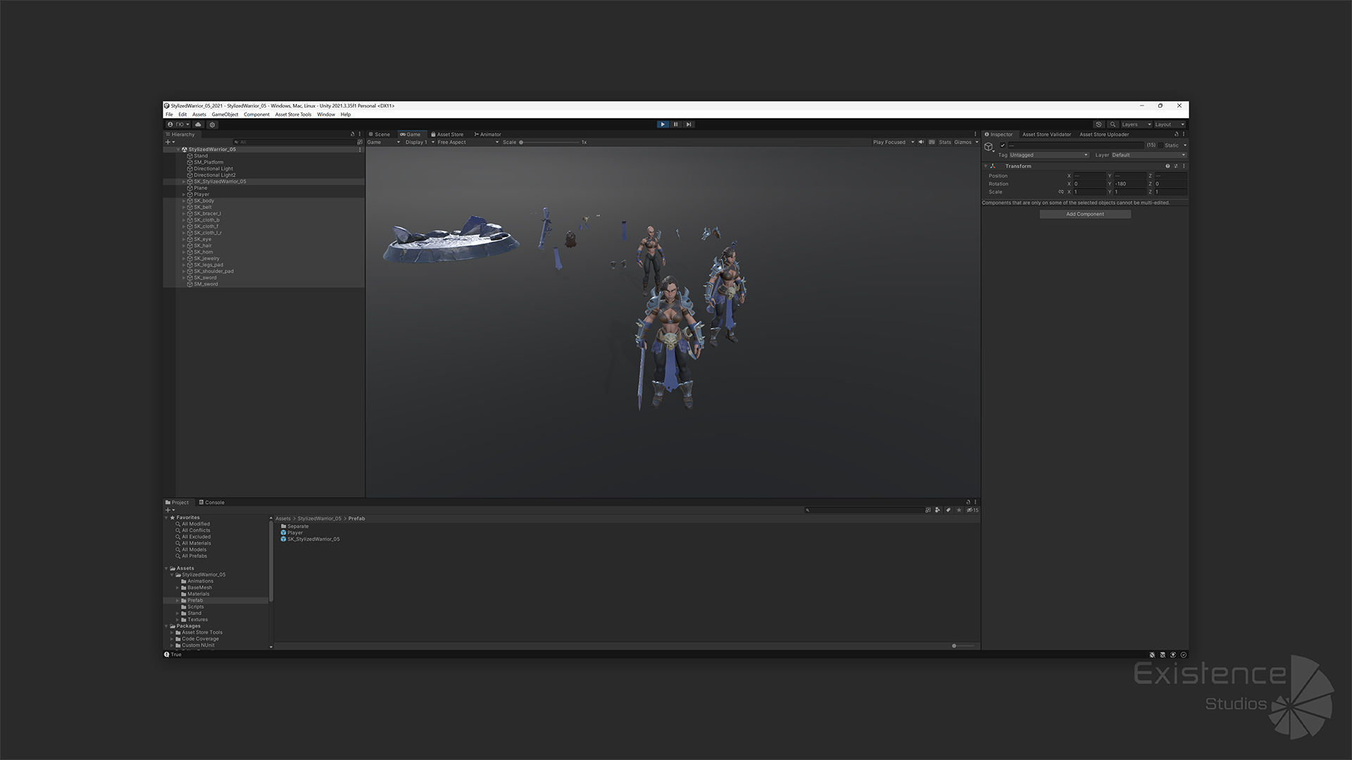 Stylized Warrior Pack 1 - Hero Fantasy Characters Medieval - 46 Low-poly 3D model_29