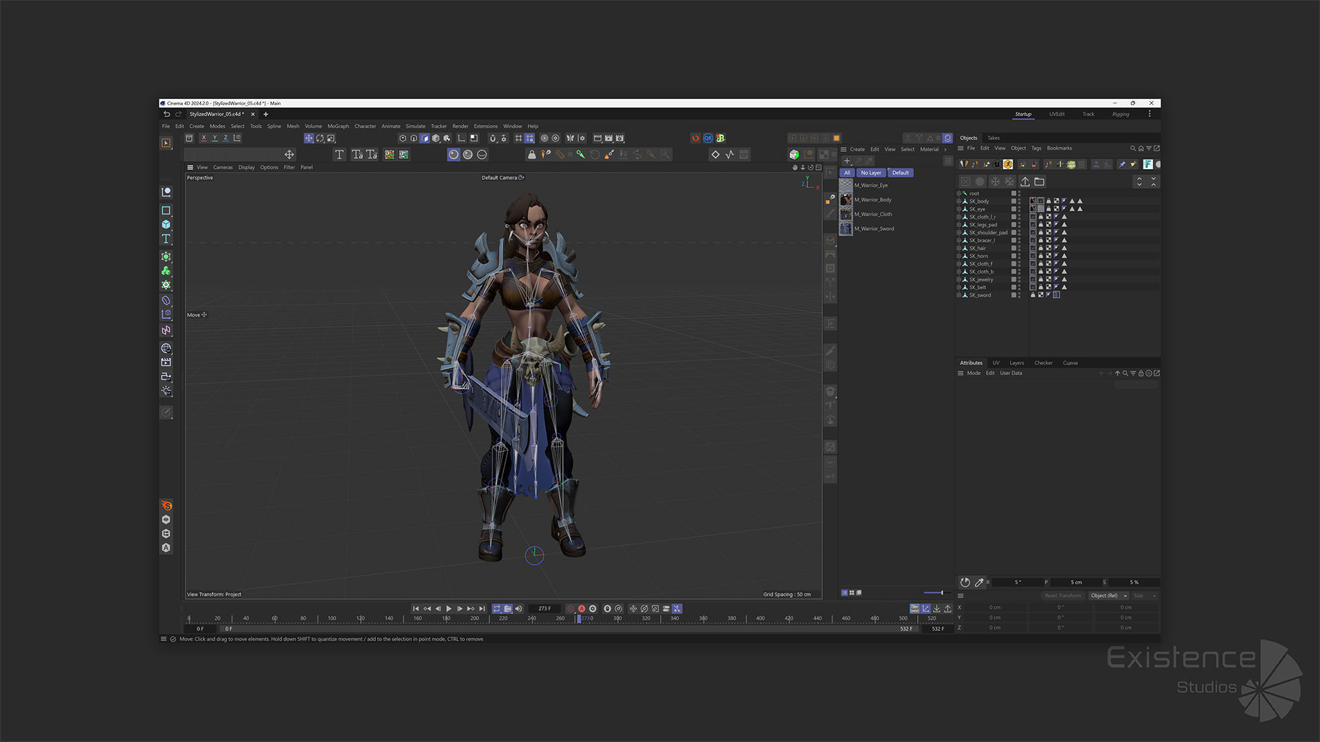 Stylized Warrior Pack 1 - Hero Fantasy Characters Medieval - 46 Low-poly 3D model_14