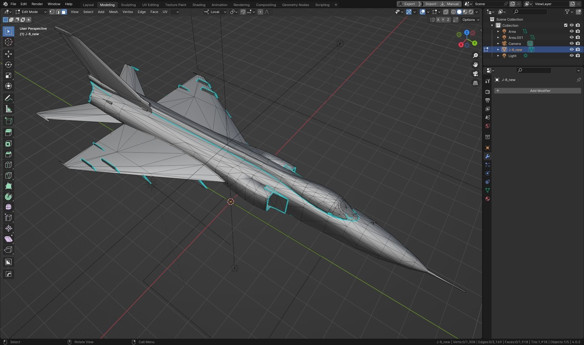 Chinese J-8 fighter jet Hand painted game model Low-poly 3D model_15