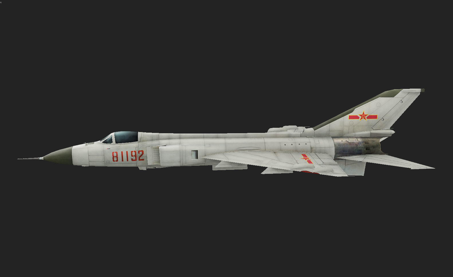 Chinese J-8 fighter jet Hand painted game model Low-poly 3D model_7