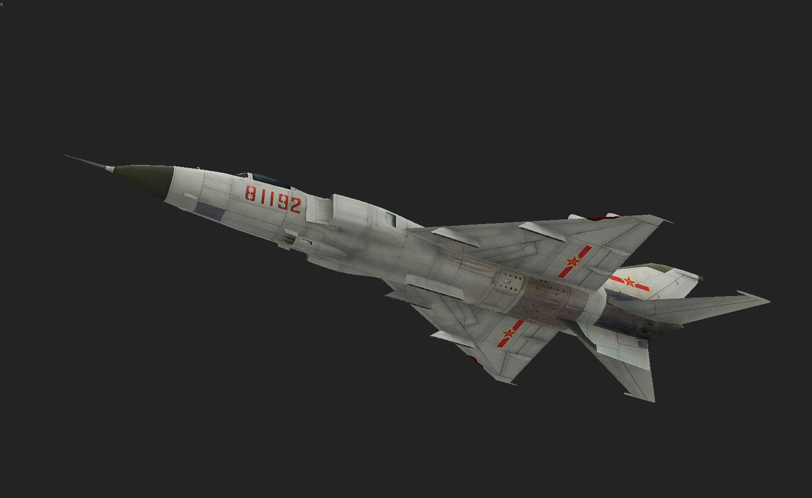 Chinese J-8 fighter jet Hand painted game model Low-poly 3D model_10