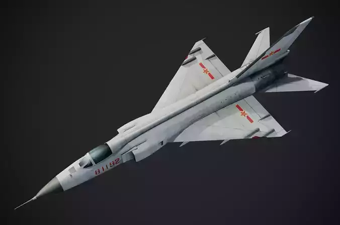 Chinese J-8 fighter jet Hand painted game model