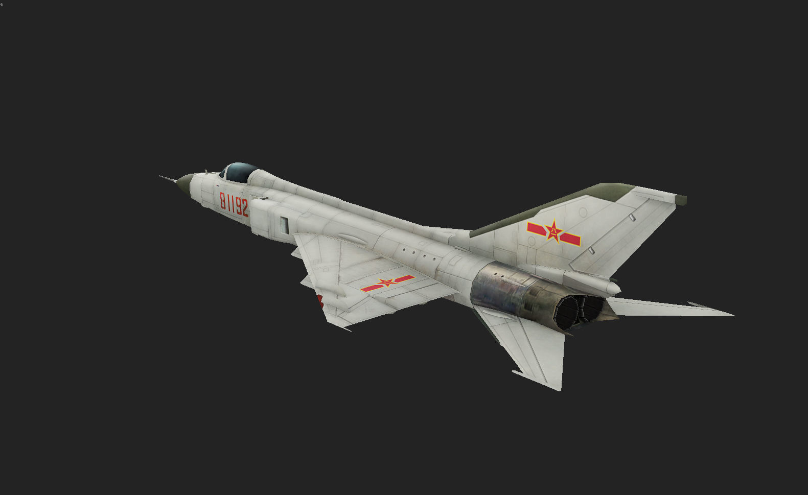 Chinese J-8 fighter jet Hand painted game model Low-poly 3D model_8