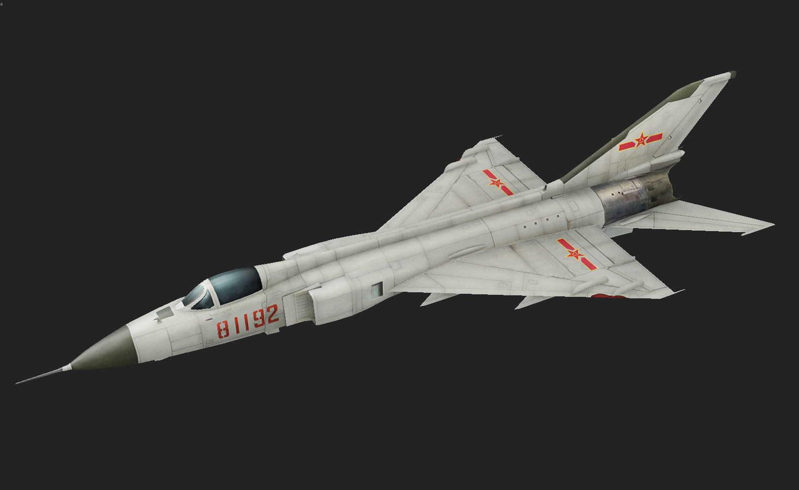 Chinese J-8 fighter jet Hand painted game model Low-poly 3D model_11