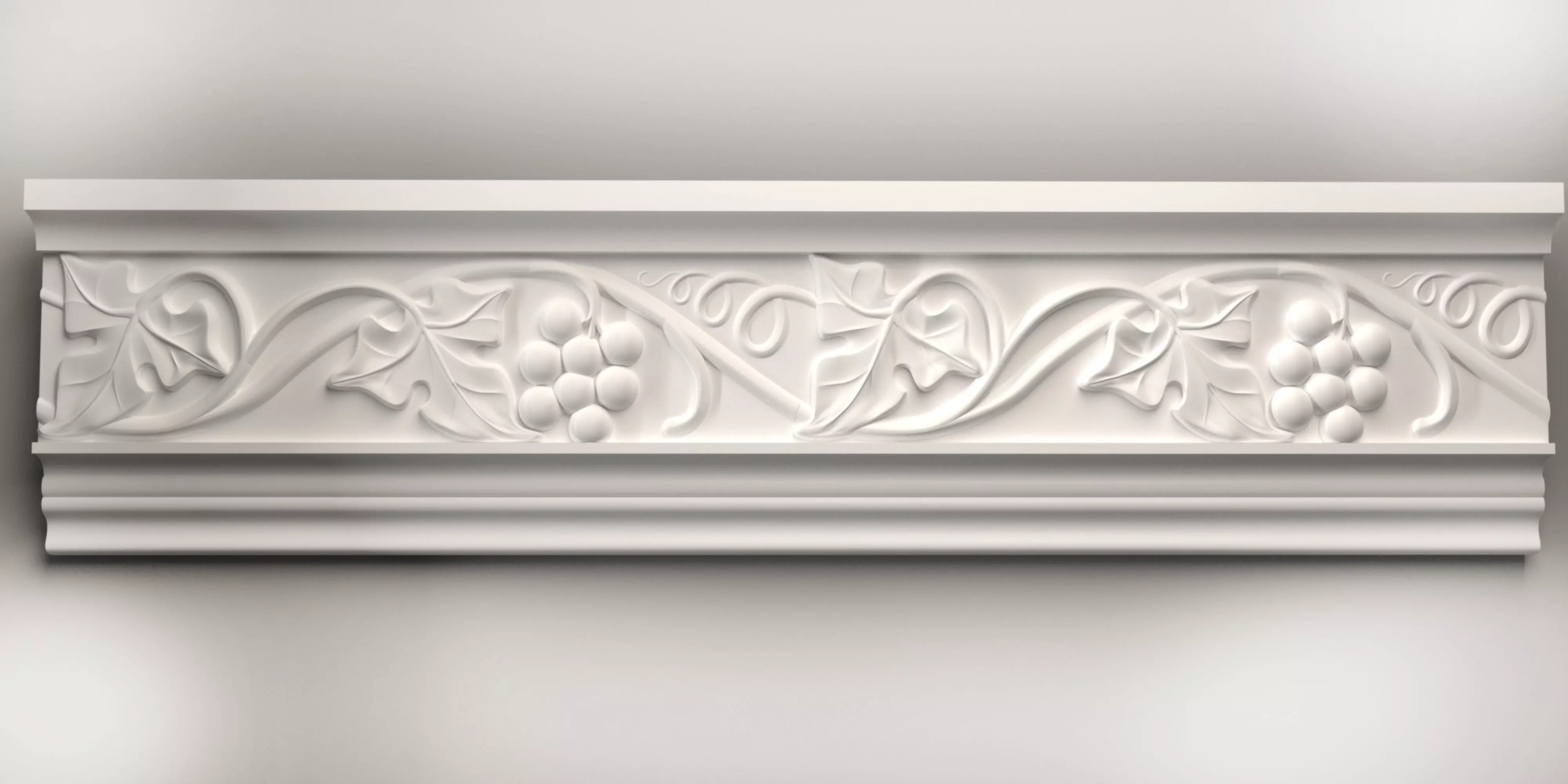 3D model stl wall molding plinth leaves grape for CNC router 3D print model