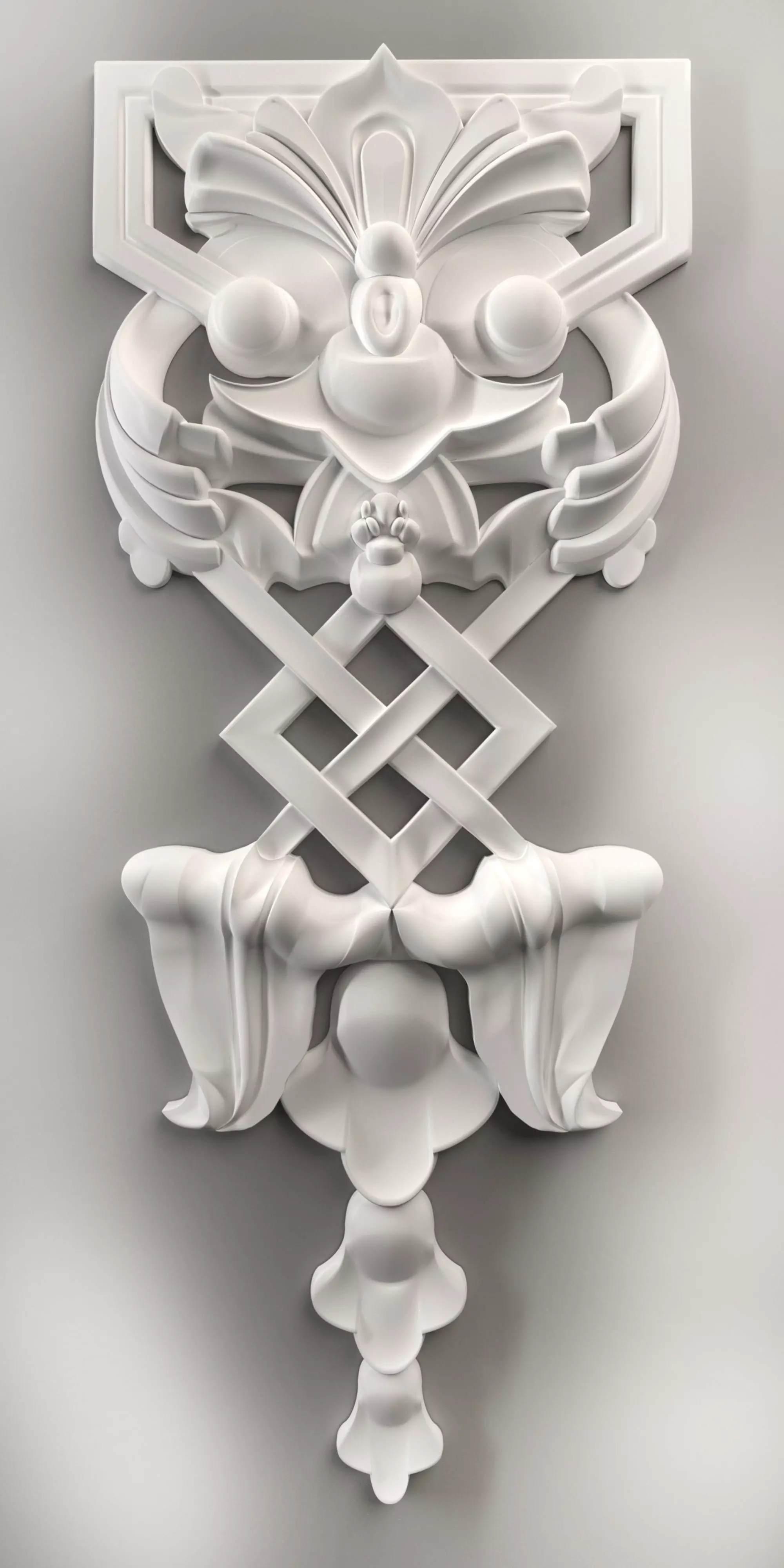 3d model stl wall molding plinth decor for CNC router 3D print model