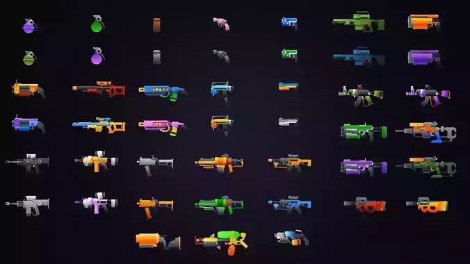 Low Poly Weapons Pack - 3D Game Kit