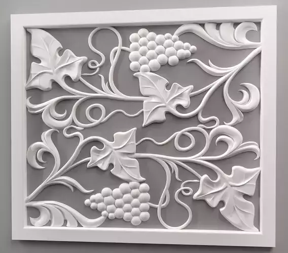 3D model stl doors with leaves and grapes for CNC router  Free 3D print model