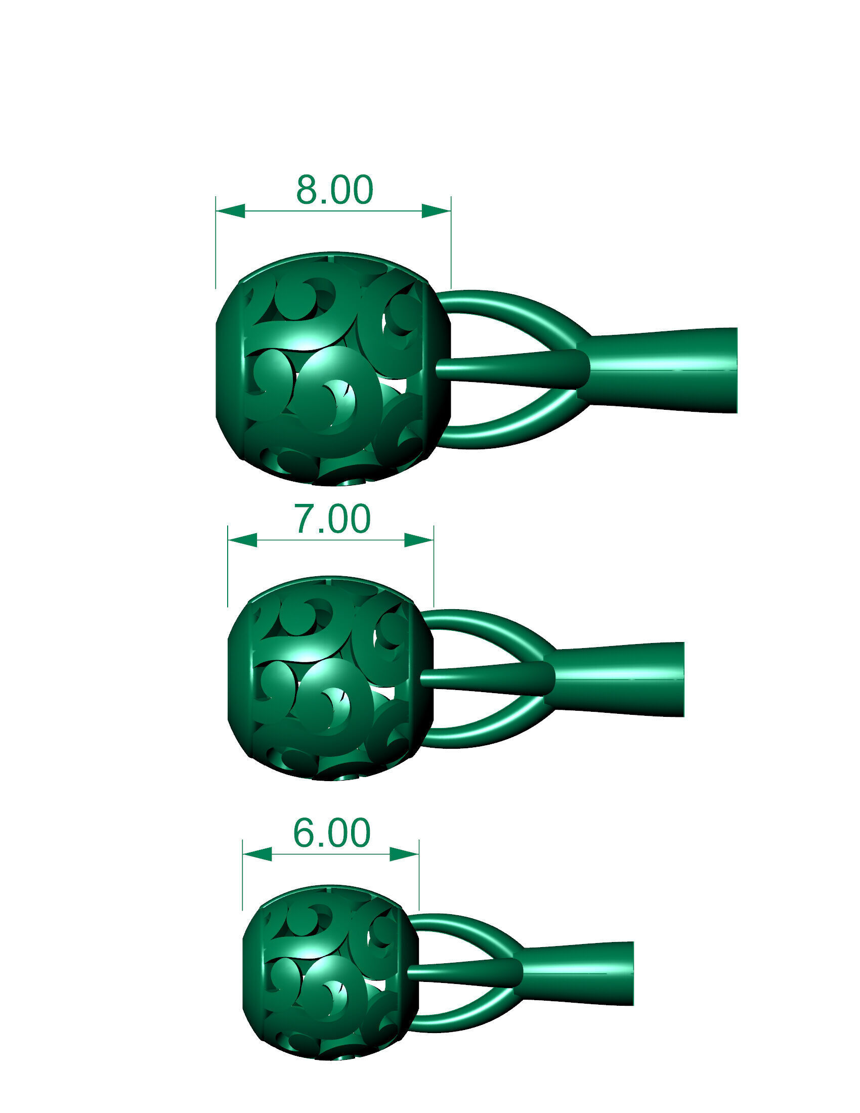 3 size Spherical beads 3D print model_2