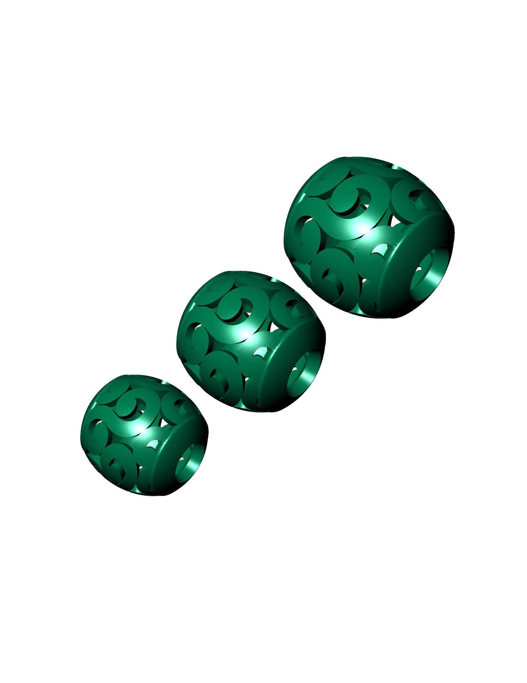 3 size Spherical beads 3D print model_1