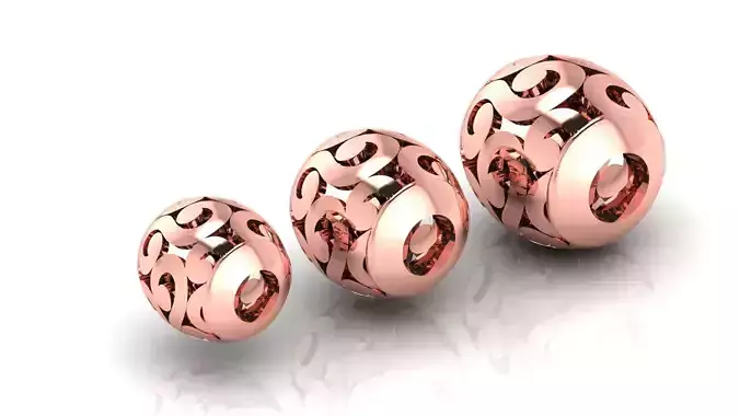 3 size Spherical beads 3D print model