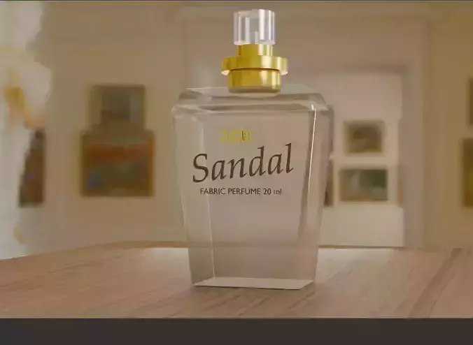 Transparant Perfume Bottle Sandal Perfume 3D model 
