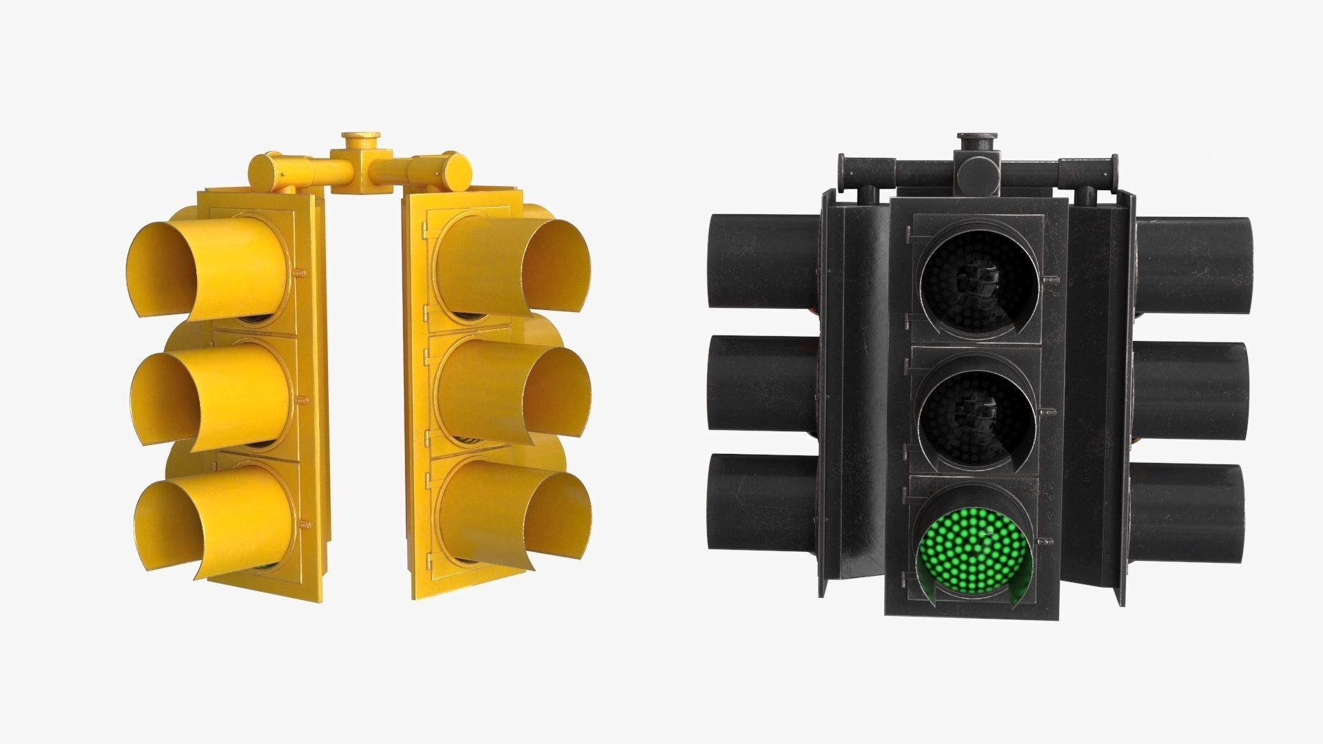 Traffic Light 1 Low-poly 3D model_13