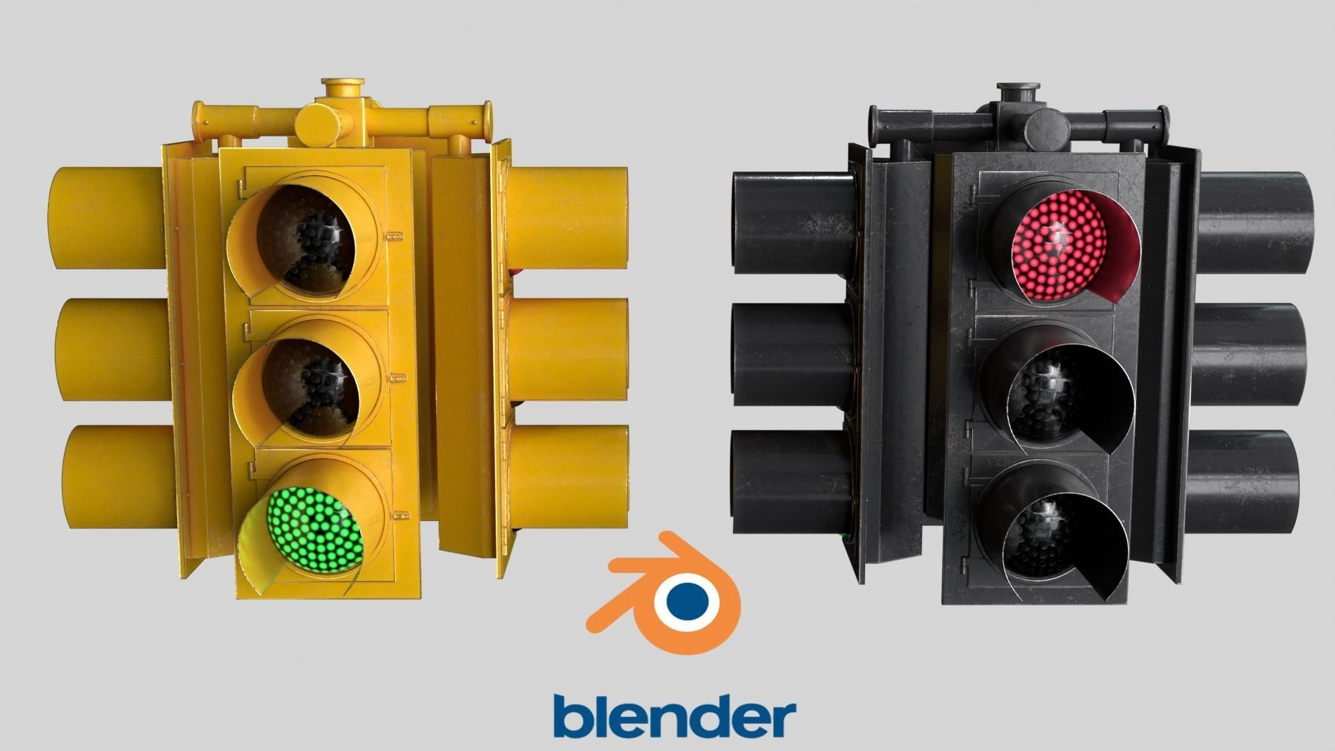 Traffic Light 1 Low-poly 3D model_9