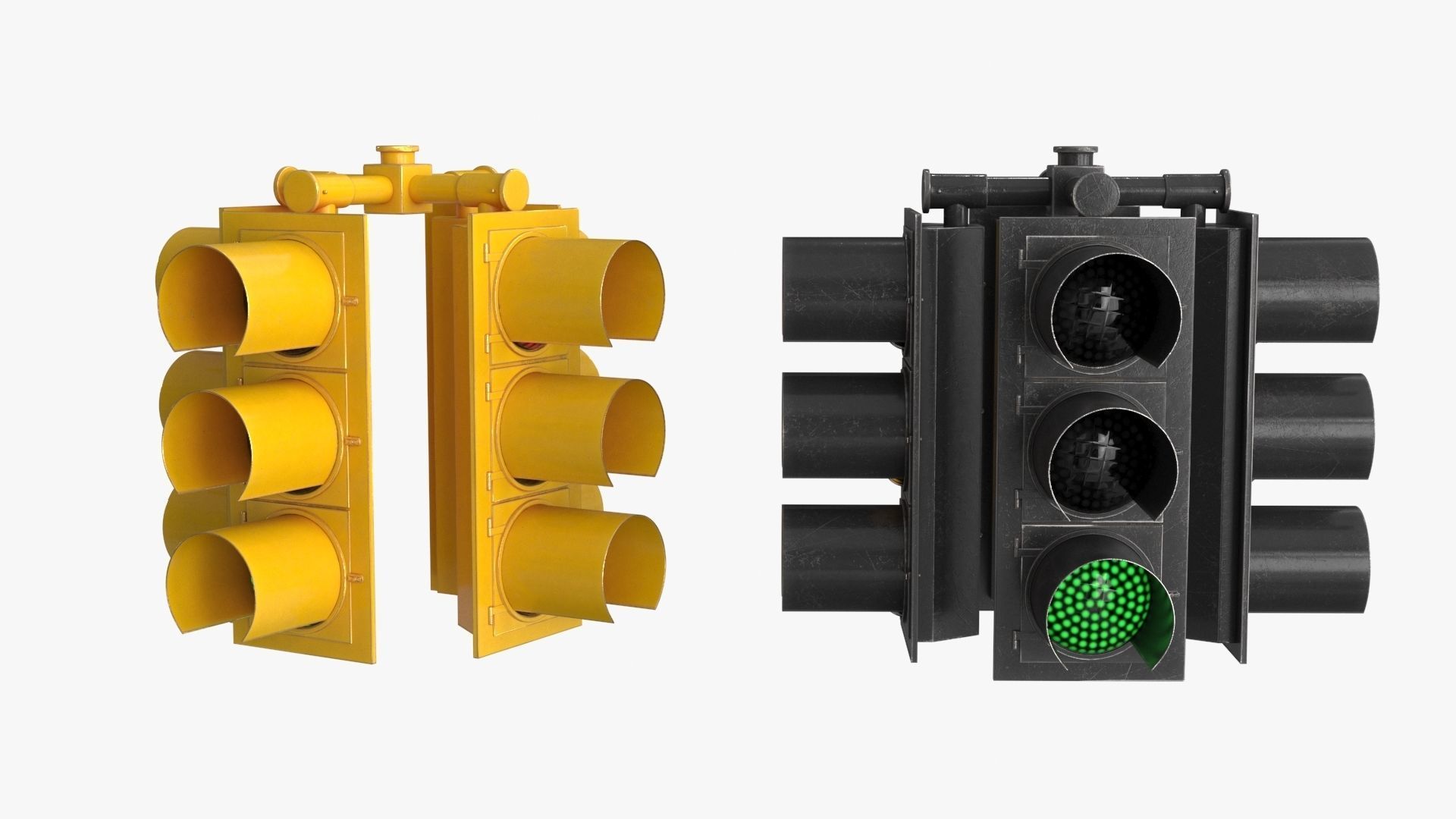 Traffic Light 1 Low-poly 3D model_16