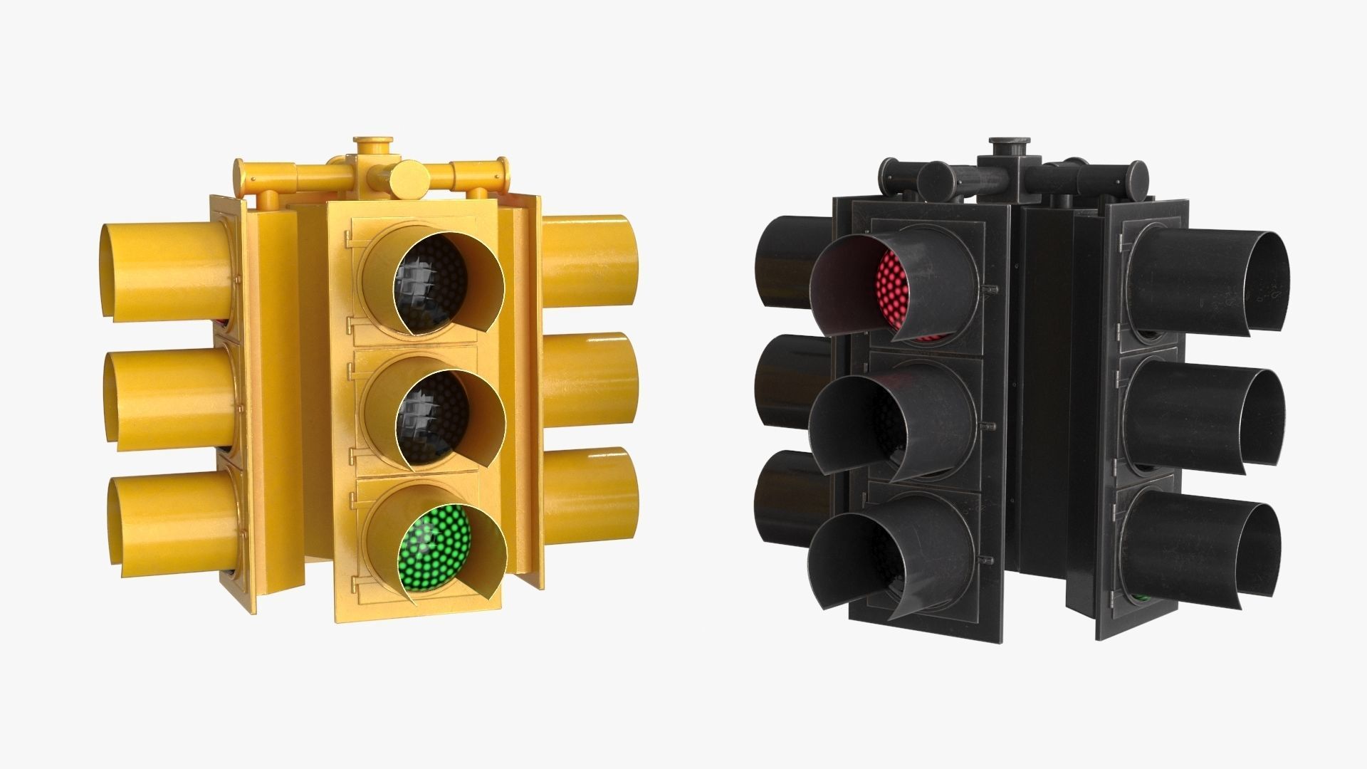 Traffic Light 1 Low-poly 3D model_14