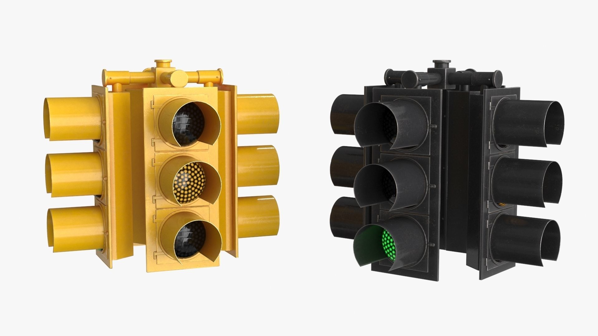 Traffic Light 1 Low-poly 3D model_12