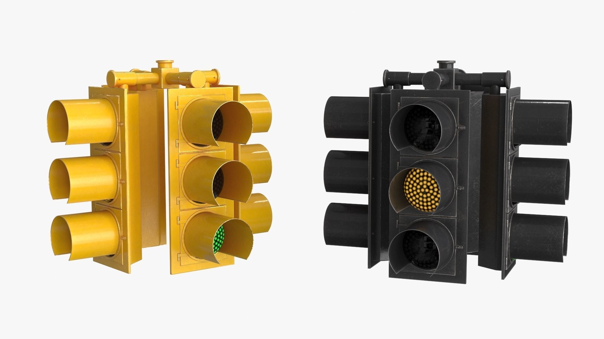 Traffic Light 1 Low-poly 3D model_11