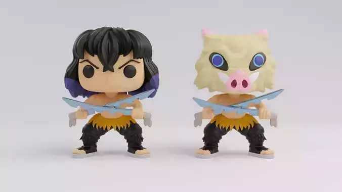 Inosuke Hashibira Funko model from the anime demon slayer 3D print model
