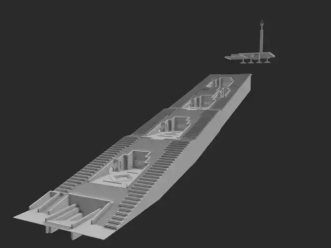 3D low poly model real size Yerevan Cascade