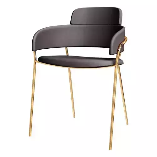 Strike grey velour chair with gold legs