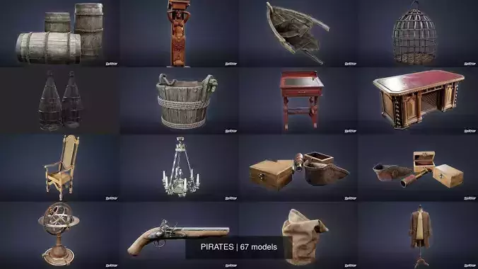 PIRATES AGE - Asset Combo Pack 3D Model Collection 