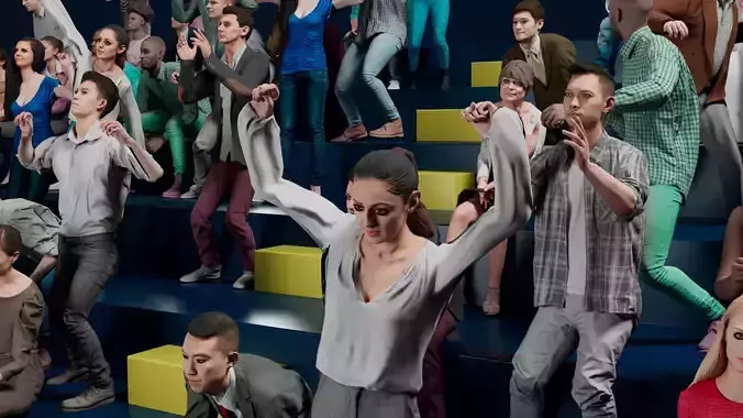 Low Poly People Pack - 95 Pieces Cheering Animated People Pack Low-poly 3D model