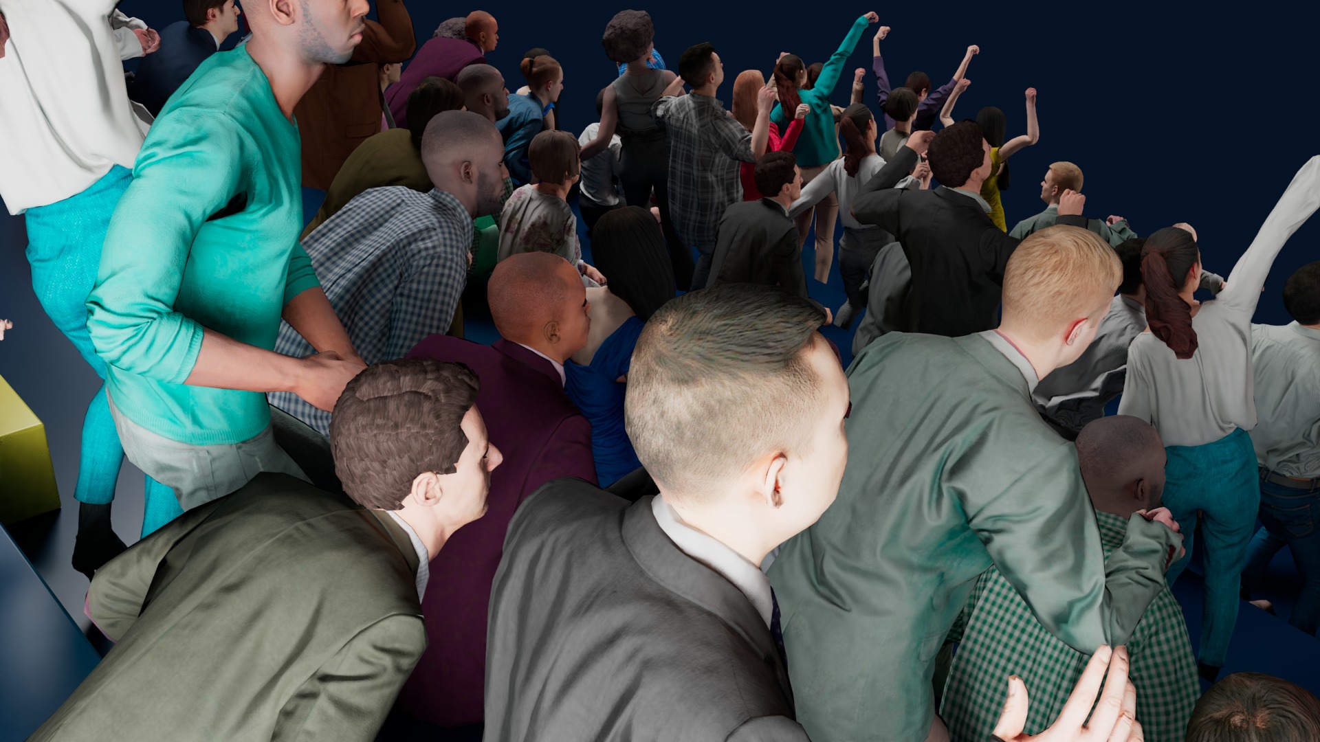 Low Poly People Pack - 95 Pieces Cheering Animated People Pack Low-poly 3D model_9