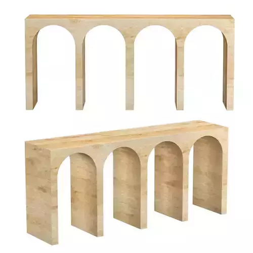 Pegasus Console Table - Travertine 3D model