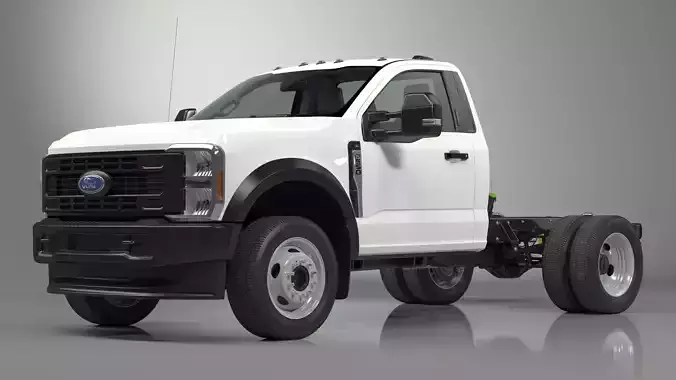 Crew Cab 2023 Ford Super Duty F-550 Lariat Bare Chassis White 3D model
