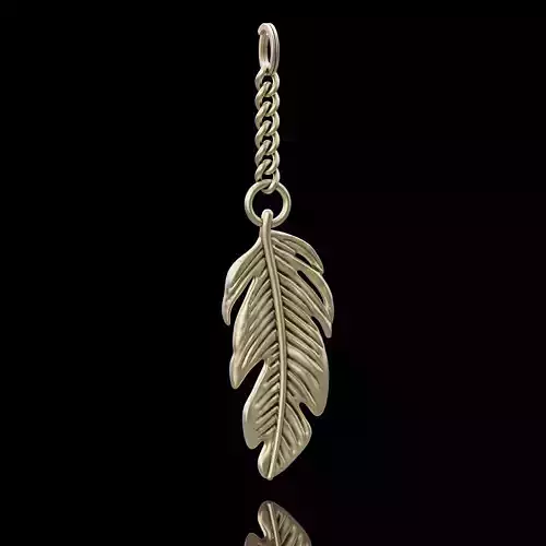 feather key holder silver gold  printable jewelry 3D model