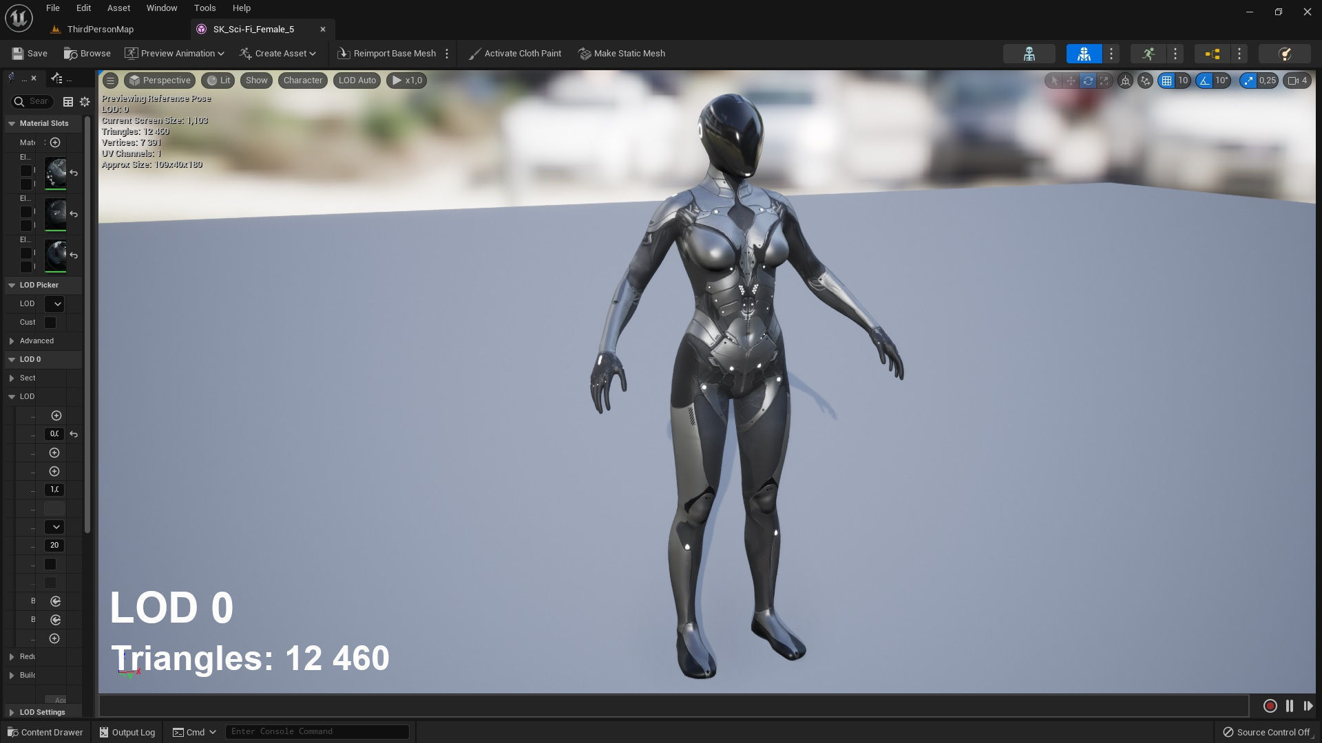 Sci-Fi Female 5 Low-poly 3D model_10