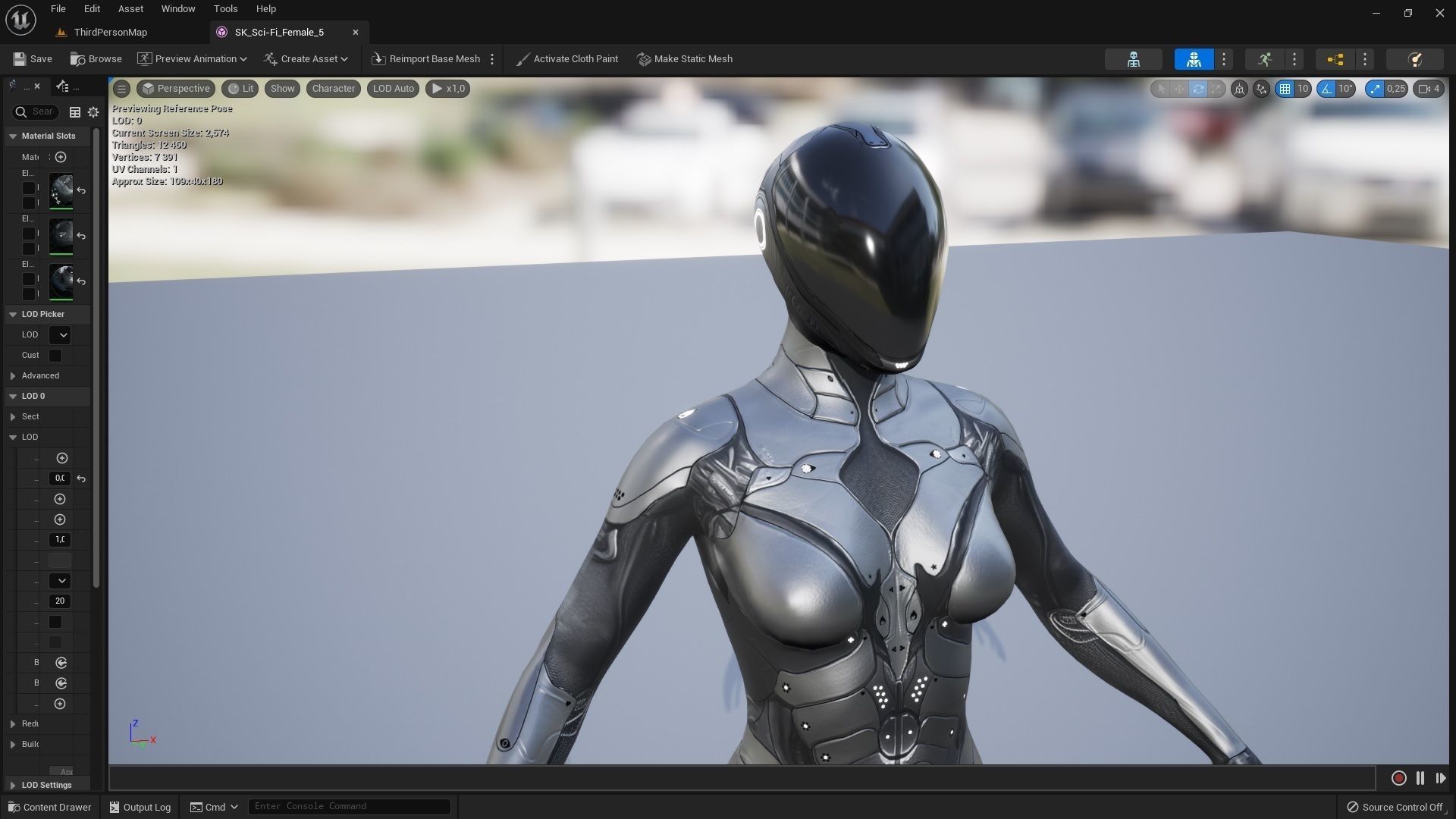 Sci-Fi Female 5 Low-poly 3D model_7